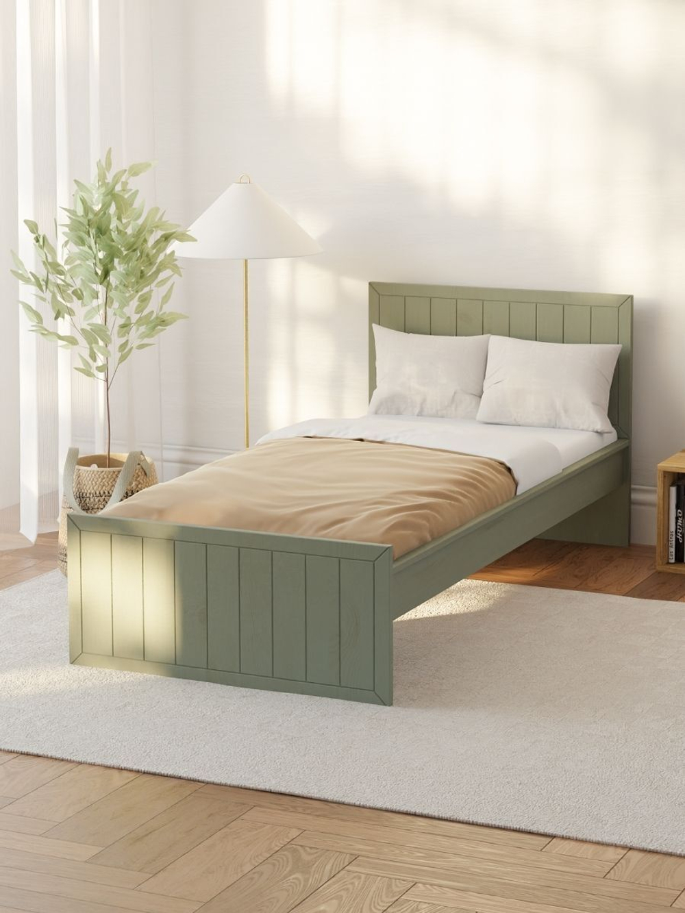 Кровать односпальная Карлос, деревянная