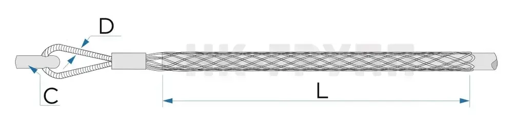 Кабельный чулок для протяжки диаметром 3,5мм (резьба М5) 6-10 мм