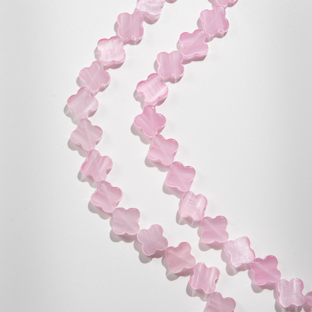 Селенит (имитация), клевер, 11*12мм, розовый