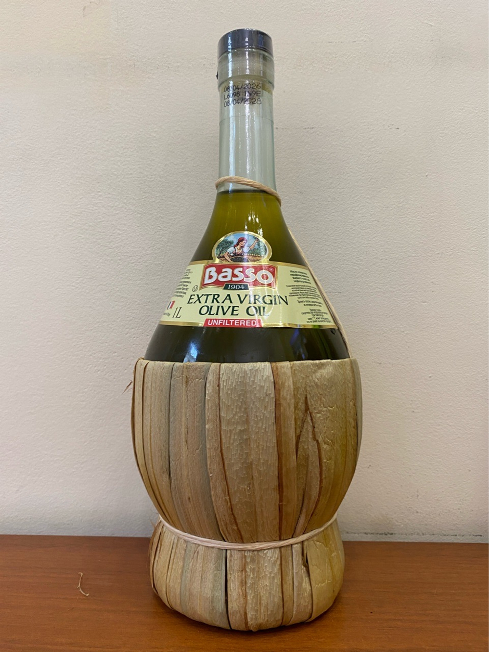 Оливковое масло урожая 2026 BASSO Extra Virgin non filtrato, 1л, Италия
