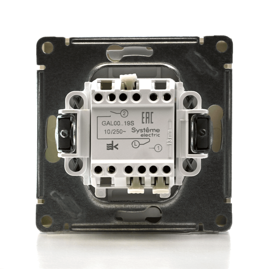 Выключатель для жалюзи 2-кл. ArtGallery 2х (сх. 4) 10А быстрозажим. клем. механизм шампань SE GAL000519S