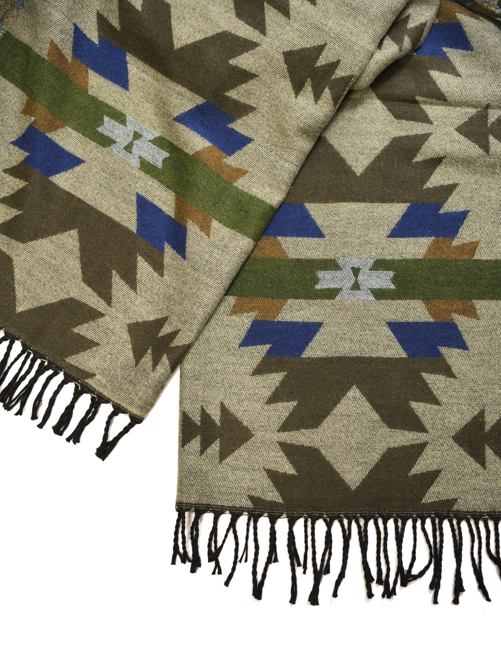 Палантин теплый с орнаментом Навахо