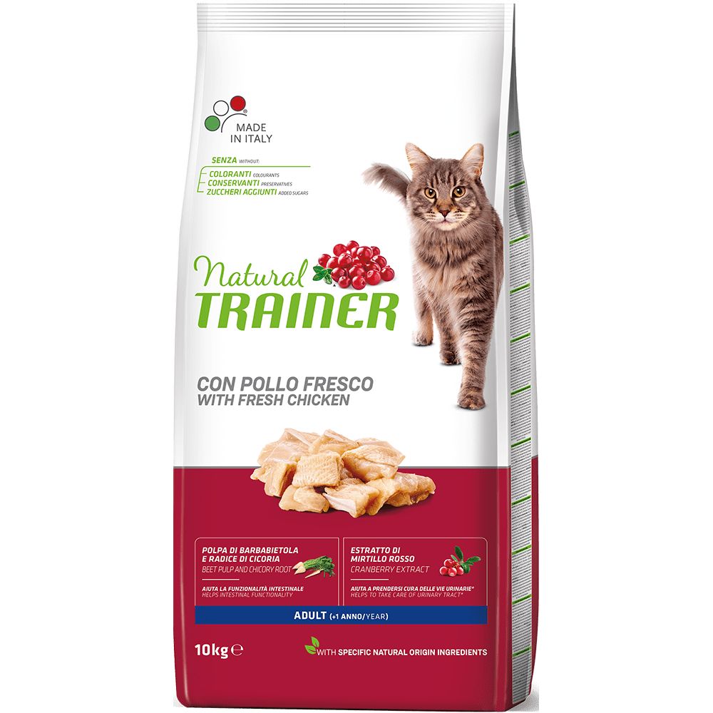 Сухой корм Trainer Natural CAT ADULT WITH CHICKEN для взрослых кошек с курицей 10 кг