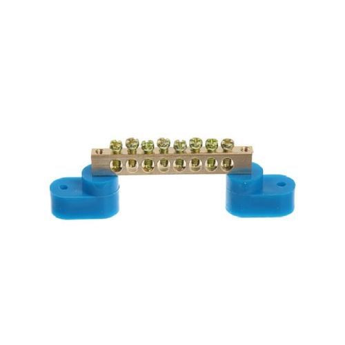 TDM Шина "N" нулевая на 2-х угловых изоляторах 100А 6х9мм 8 отверстий SQ0801-0034