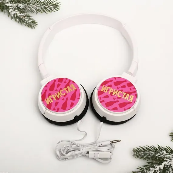 Наушники накладные «С Новым годом», с микрофоном