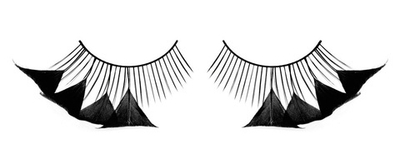 Черные ресницы с перьями у внешнего края (Цвет: черный)