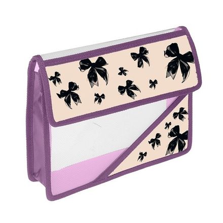 Папка для тетрадей 1 отделение А5 на липучке Пчёлка Бантики, пластик