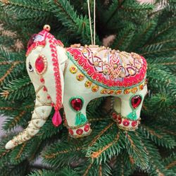 Бисерная ёлочная игрушка Индийский Слон
