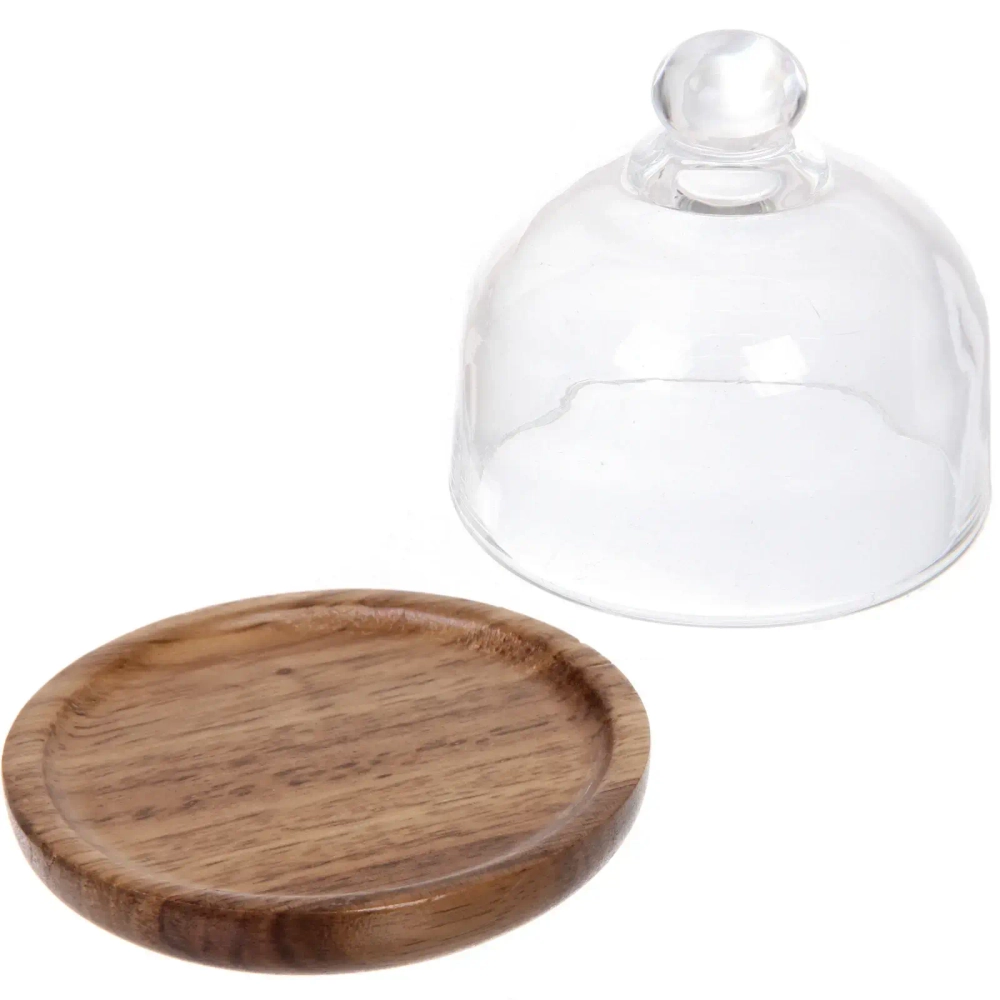 Лимонница деревянная «SHEF» 10,5*8см со стеклянной крышкой