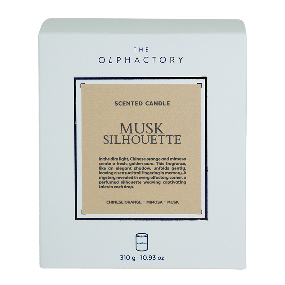 Свеча ароматическая the olphactory, white insignia, musk silhouette, 60 ч