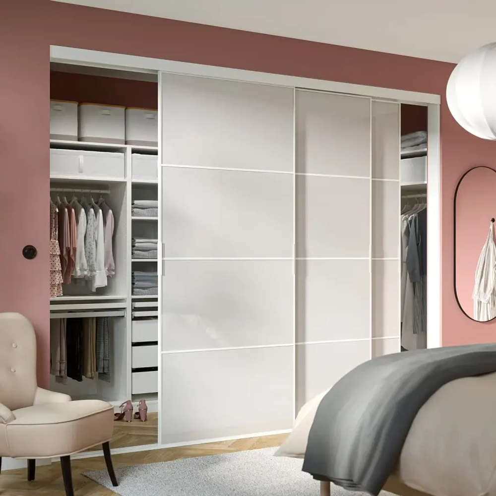 Пара рам раздвижных дверей - SKYTTA/ HOKKSUND IKEA/ СКЮТТА/ ХОККСУНД ИКЕА, 301х240 см, белый