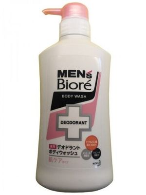 Kao Mens "Biore" Увлажняющий и дезодорирующий гель для душа с антибактериальным действием с цветочным ароматом , диспенсер 440 мл.