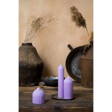 Свеча декоративная цвета лаванды из коллекции Edge, 10,5 см