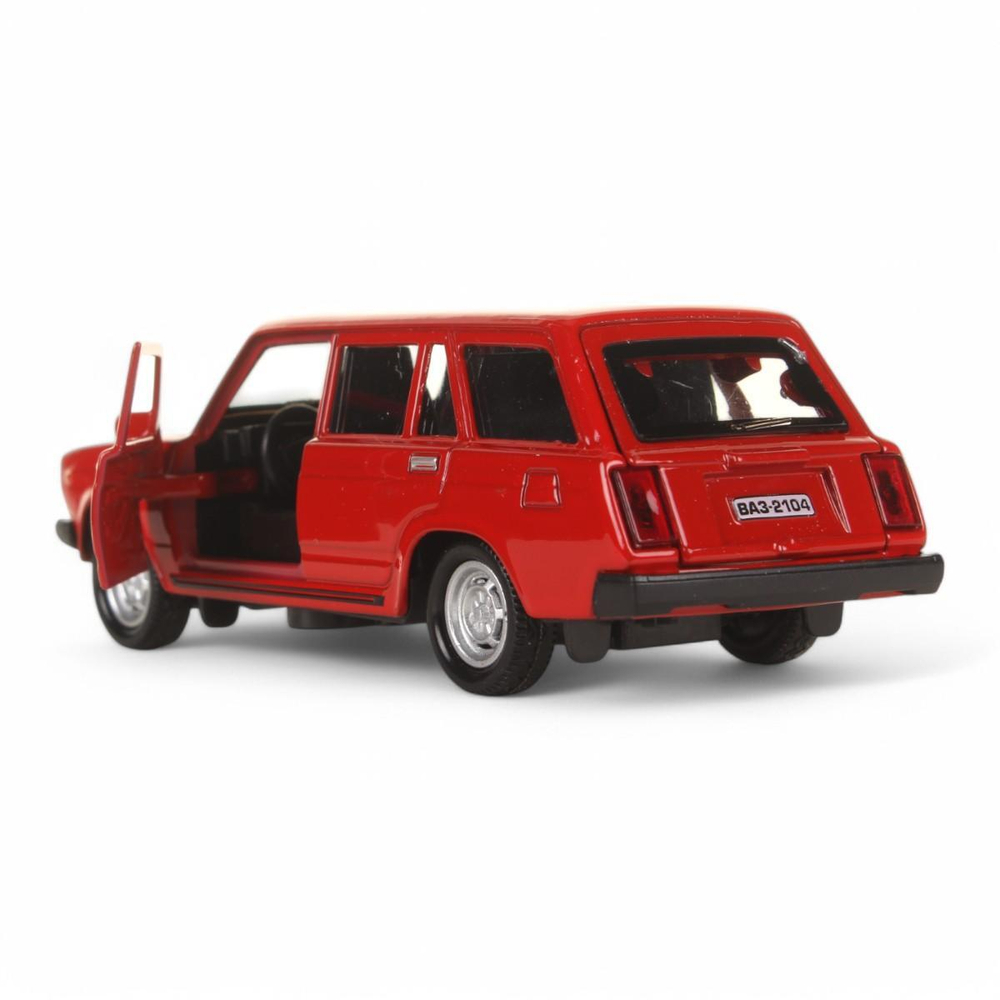 Модель ин. мет. "Жигули ВАЗ-2104" 12см, открыв. двери, багажн. красный, коробка 2104-12-RD (Технопарк)