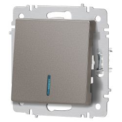 Выключатель Intro Accent 6-102-09 с подсветкой, 10А-250В, IP20, СУ, AL/CU, титан
