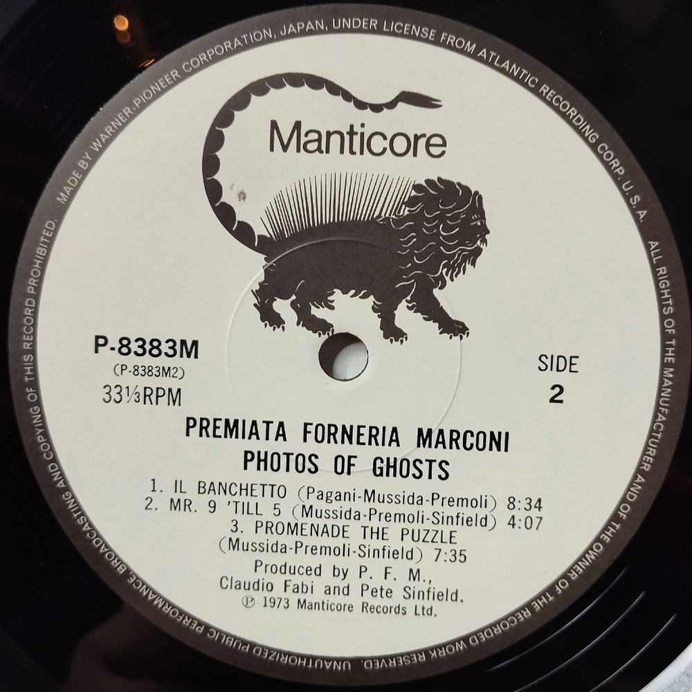 Винтажная виниловая пластинка LP Premiata Forneria Marconi Photos Of Ghosts (Japan 1973) (Obi) Celebration
