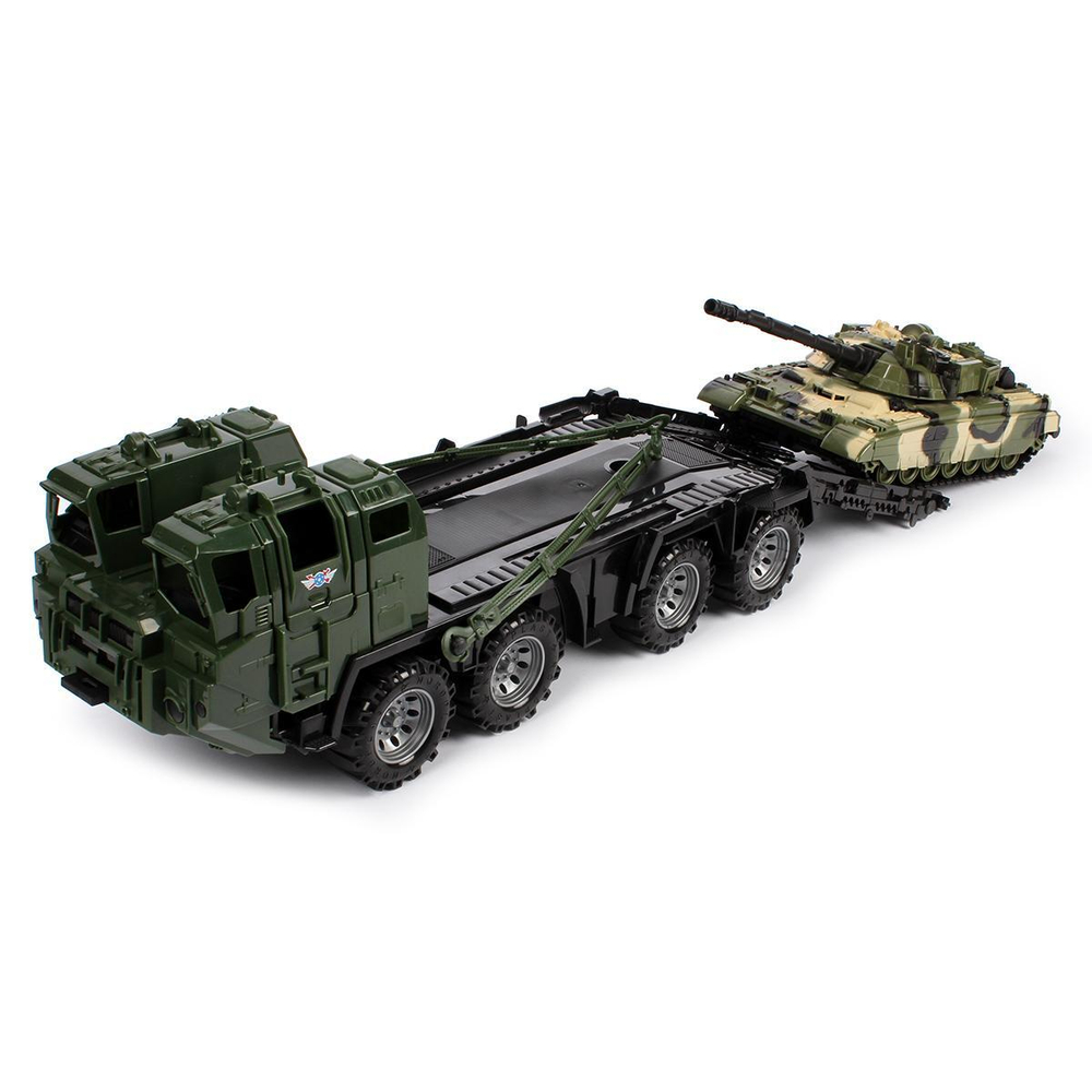 Военный тягач "Щит" с танком (камуфляж) (Нордпласт)