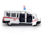 Модель ин. мет. "Ford Transit. Скорая помощь" 12см, открыв.двери, в коробка SB-18-18-A-W-WB (Технопарк)
