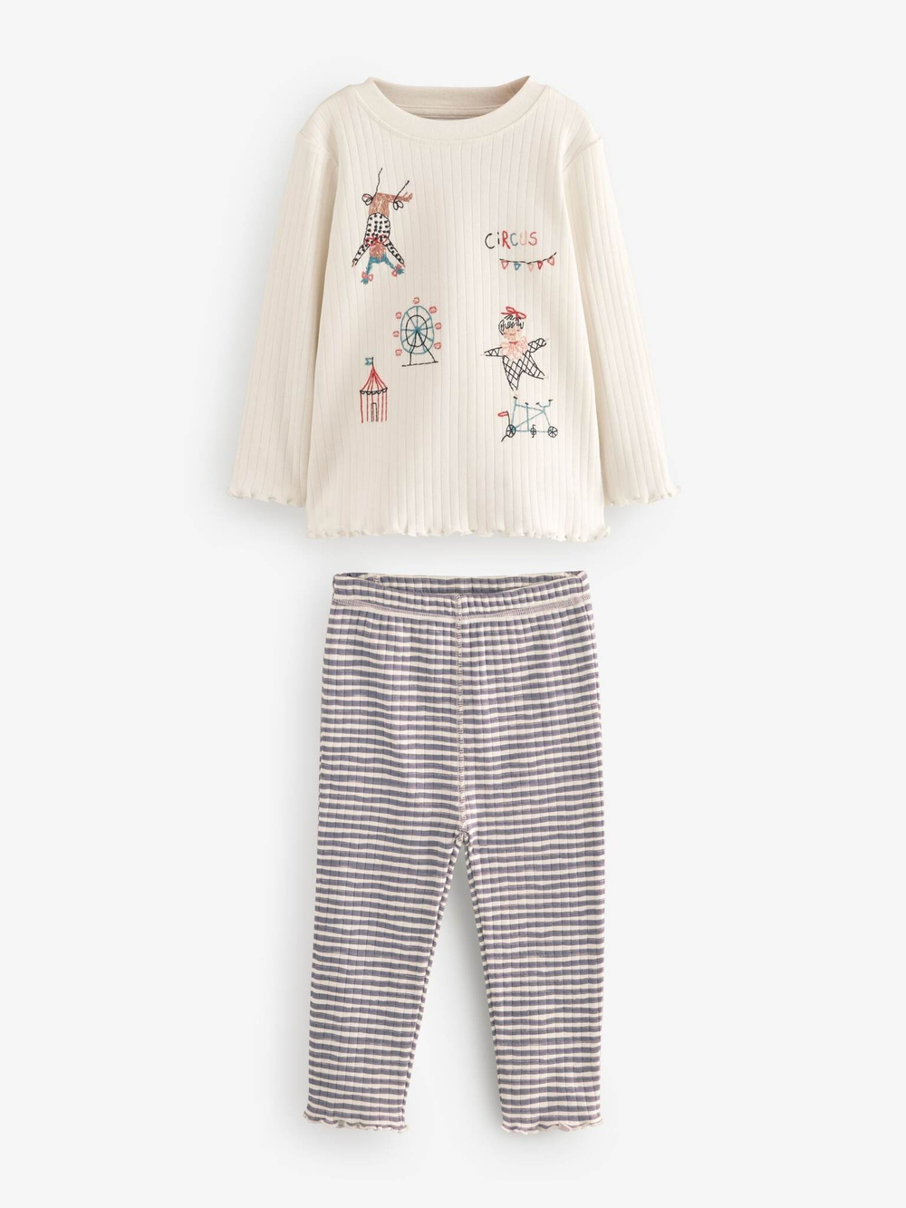 Пижама для девочки Next AC0-791, 3 шт., Молочный, Красный, Серый