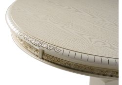 Деревянный стол Кантри 200(280)х107х79 слоновая кость / патина золото