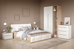 Комод Муссон 13.97, Белый шагрень, Дуб эндгрейн