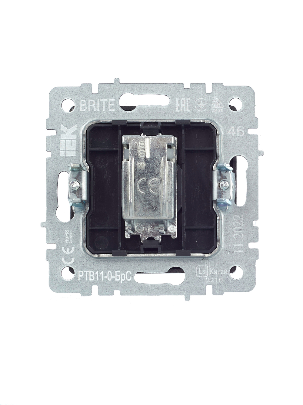 BRITE Розетка TV оконечная РТВ11-0-БрС сталь IEK