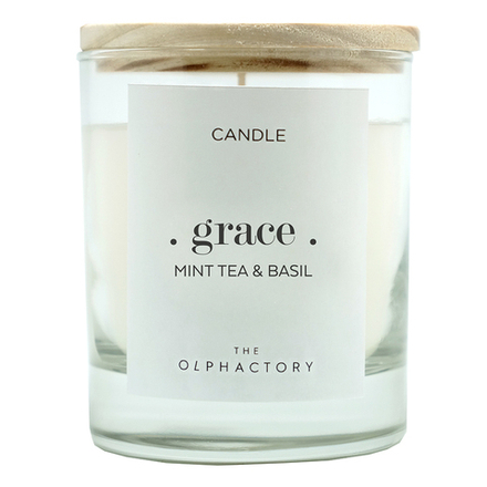 Свеча ароматическая the olphactory, grace, Мята и базилик, 40 ч