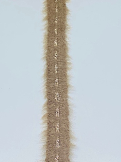 Тесьма отделочная твидовая пушистая (эффект травки) с люрексом ш 20мм 1 м