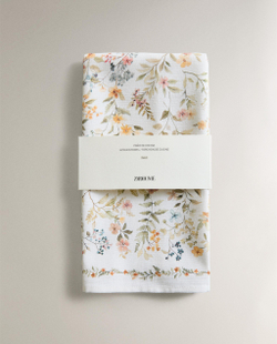 Zara Home кухонное полотенце из хлопка, цветочный мотив, 60 40 см (комплект 2 шт.) · 7240/026