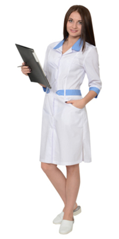 Халат "ЕВА" женский белый с голубым