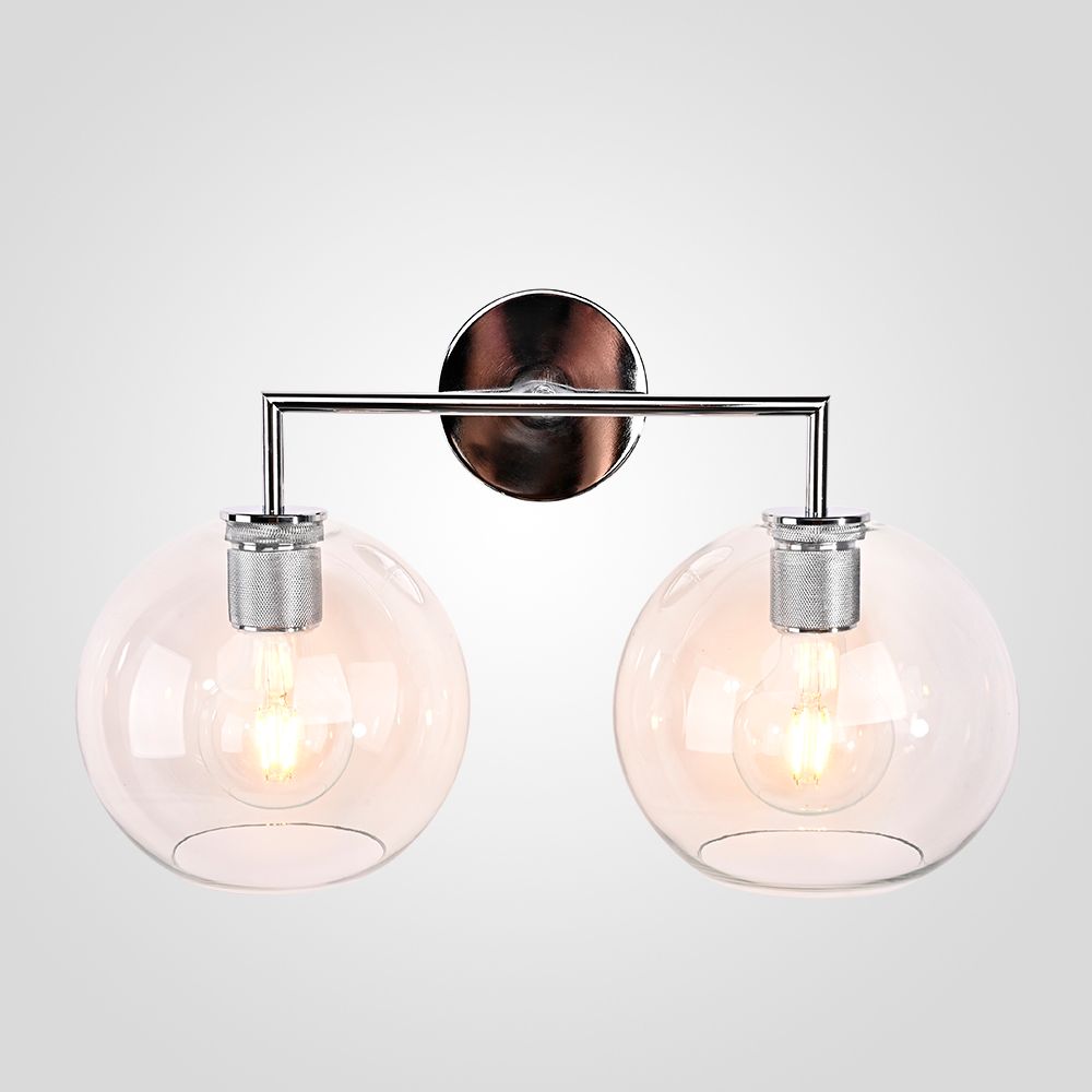 Бра Rh Utilitaire Globe Shade Double Sconce Silver By Imperiumloft