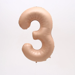 К Шар 40 Цифра 3 цвет «Карамель» (БГ-60)