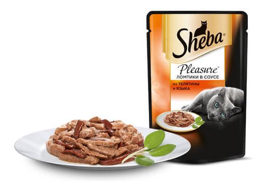 Sheba Pleasure Ломтики в соусе из телятины и языка 85 гр Sheba Pleasure Ломтики в соусе из телятины и языка 85 гр