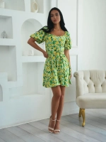 Летнее платье короткое в цветочек