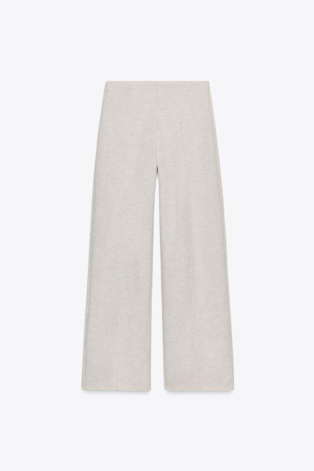 ZARA БРЮКИ-ПАЛАЦЦО ИЗ МЯГКОЙ ТКАНИ, БЕЖЕВЫЙ МЕЛАНЖ