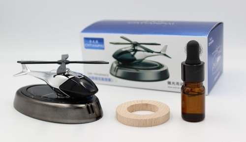 Ароматизатор на панель  ВЕРТОЛЕТ  COLOGNE, на солнечной батарее, черный (P.R.C.)