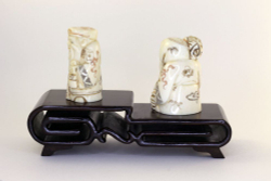 Сет нэцкэ Дзюродзин и Фукурокудзю на подставке