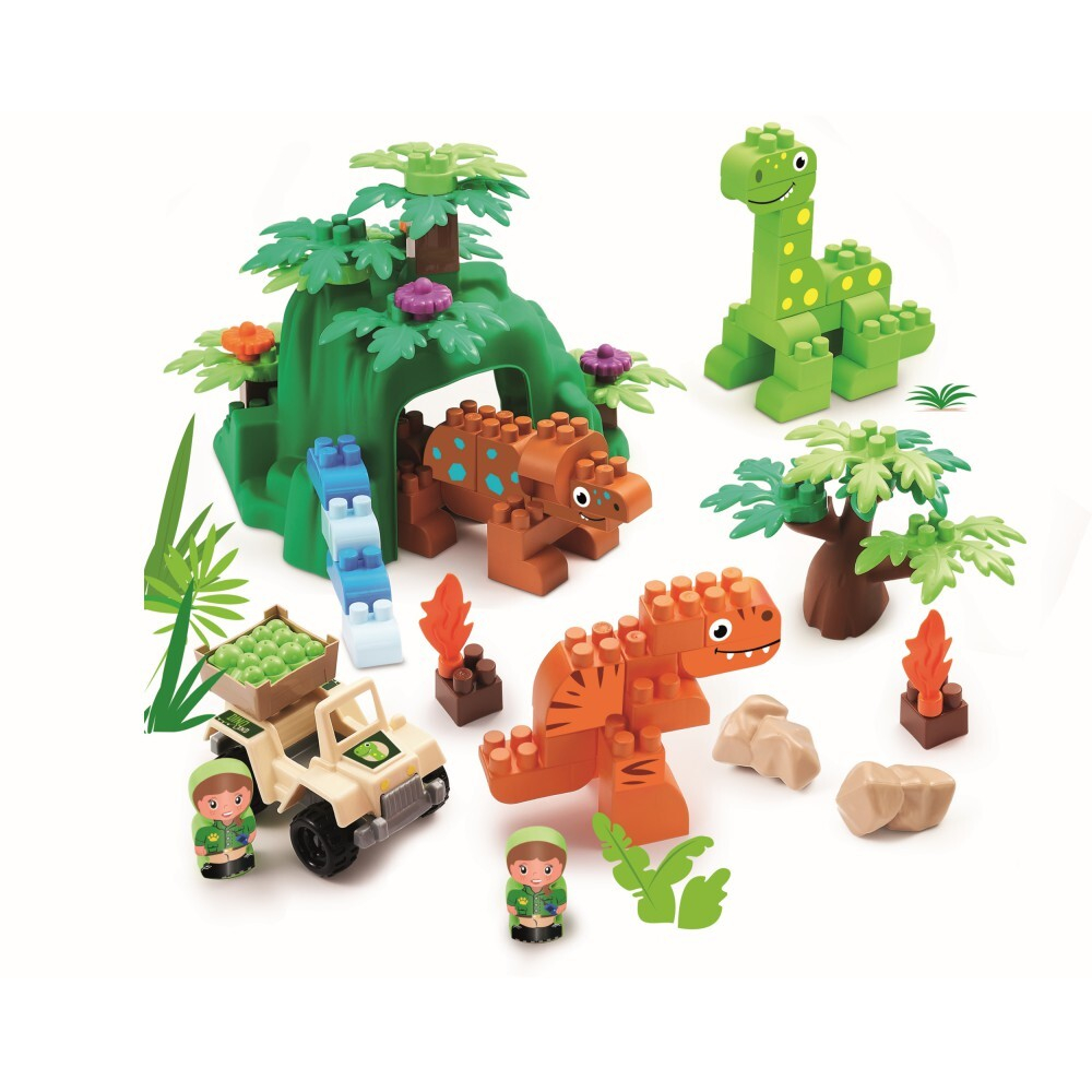 Ecoiffier Abrick - набор динозавров Dino Land + 2 фигурки + 1 автомобиль 2995 / артикул   2995  / GTIN 3280250029953