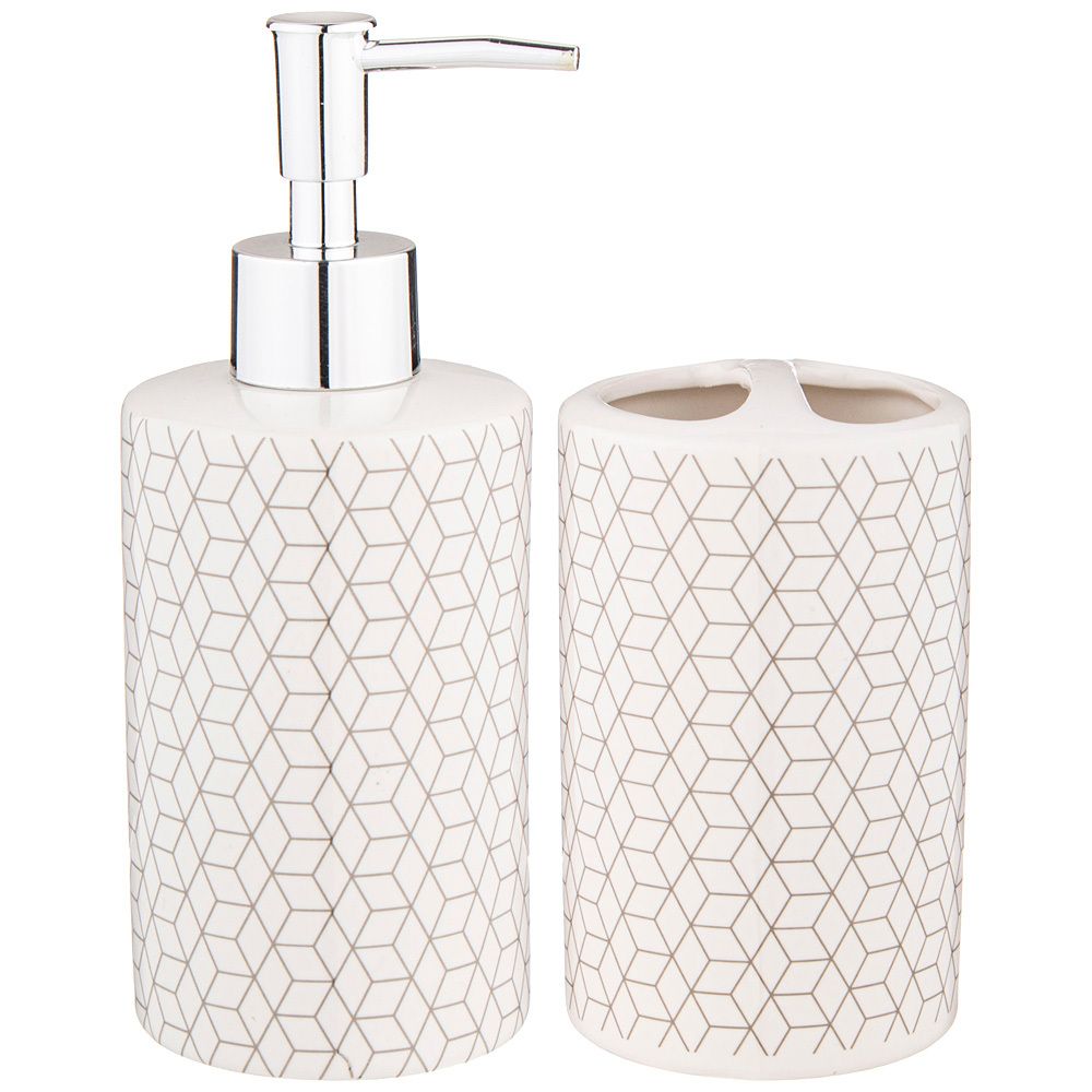 НАБОР ДЛЯ ВАННОЙ КОМНАТЫ 2 ПР. 370 МЛ 7,3*7,3*18СМ