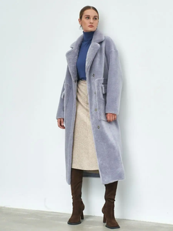 Шуба женская чебурашка тедди эко, серая, SilverFox