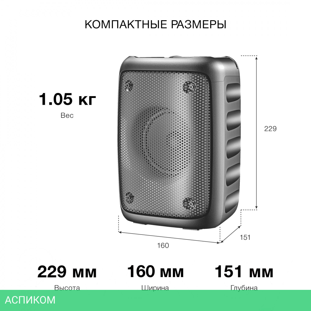 Портативная колонка Hyundai H-PS1006 черный