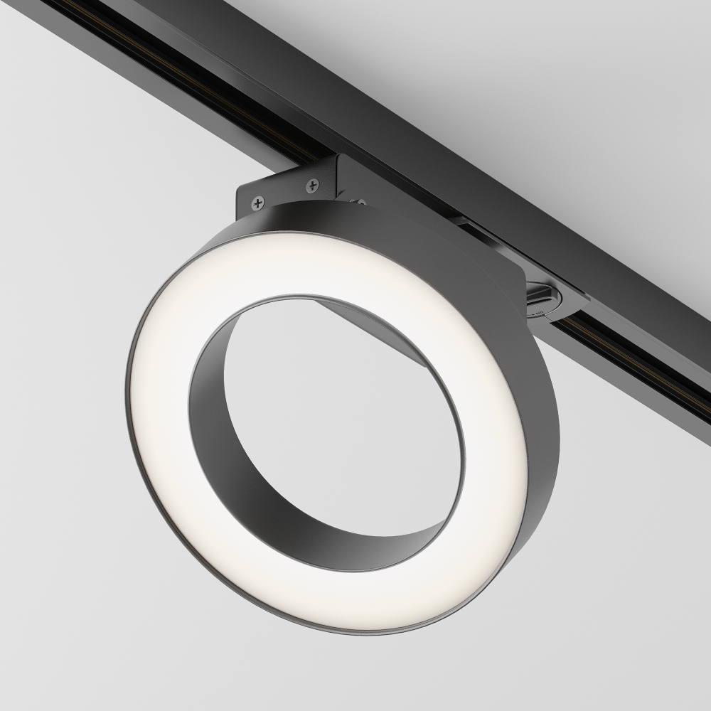 Трековый однофазный светодиодный светильник Maytoni Unity Rim TR044-1-12W3K-B