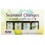 NOW Foods, Solutions, Seasonal Changes, набор сбалансированных эфирных масел, 4 флакона, 1/3 жидк. Унции (10 мл) каждый