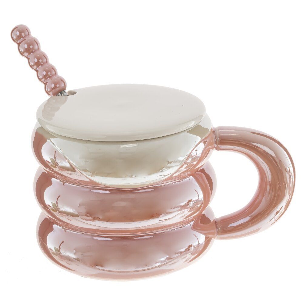 GAEM Кружка с крышкой и ложкой, 420 мл, L9,5 W9,5 H8 см, 4в.