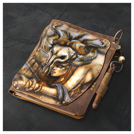 Ежедневник в кожаном переплете «Шаманка» коричневый