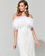 Платье Adele с вышивкой ручной работы и премиальными перьями страуса