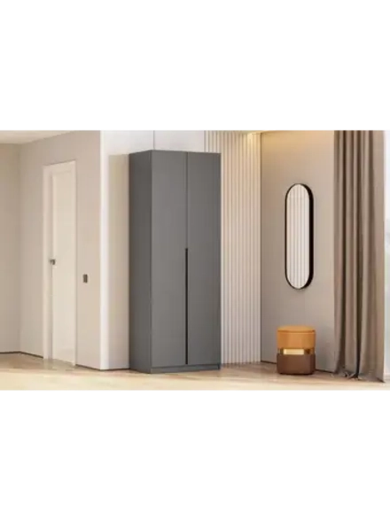 Шкаф для одежды распашной со штангой Графит 80х51х221 см