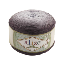 Белла омбре батик (Bella ombre batik) пряжа Alize 100%хлопок 1х250гр/900м 7411 серый