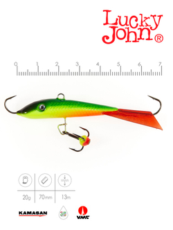 Балансир Lucky John FIN 5 с тр. 70мм/26RT блистер