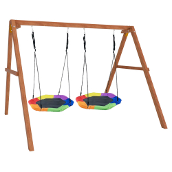 Деревянные качели с двумя гнездами Гексагон